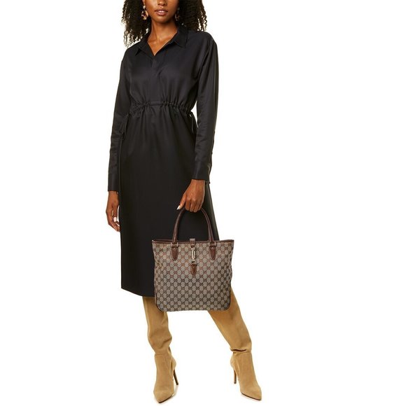 Gucci Brown GG Canvas Medium Piston Lock Tote (Authentic Pre-Owned) - Picture 5 of 5